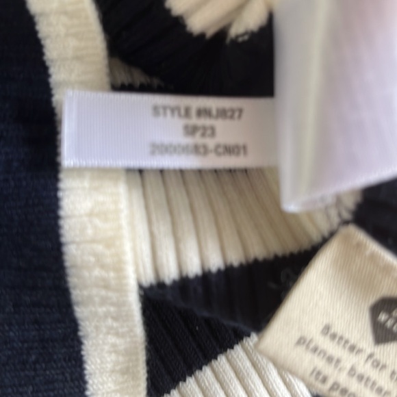 Madewell Owen Polo Sweater Tank in Stripe Deep Indigo Size Medium NEW - Picture 7 of 7